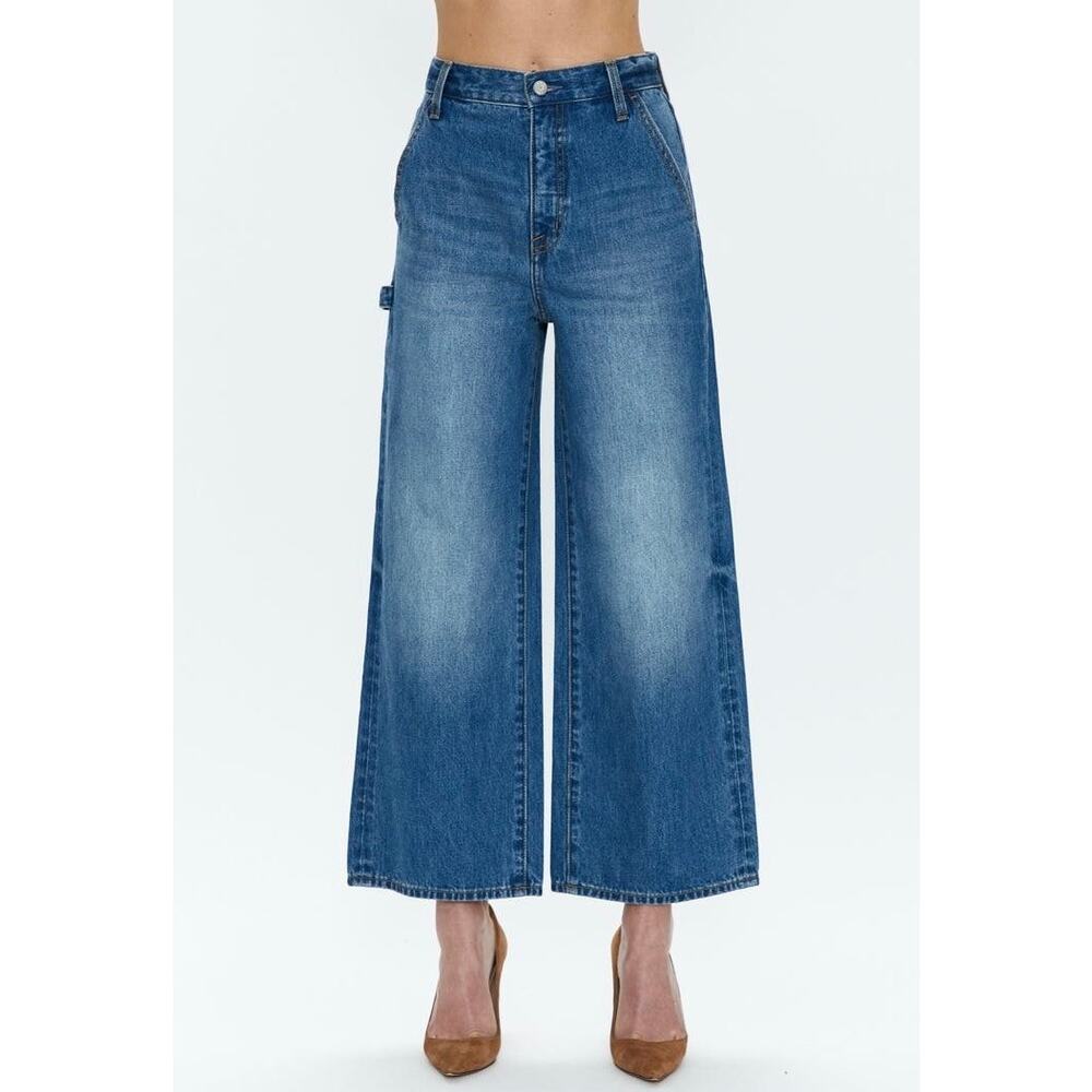 Pistola‎ Loretta Utility High Rise Wide Leg Ankle Jeans Tonic Carpenter 27 EUC